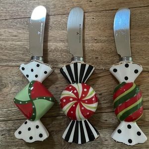 Set of 3 Mackenzie Childs candy spreaders